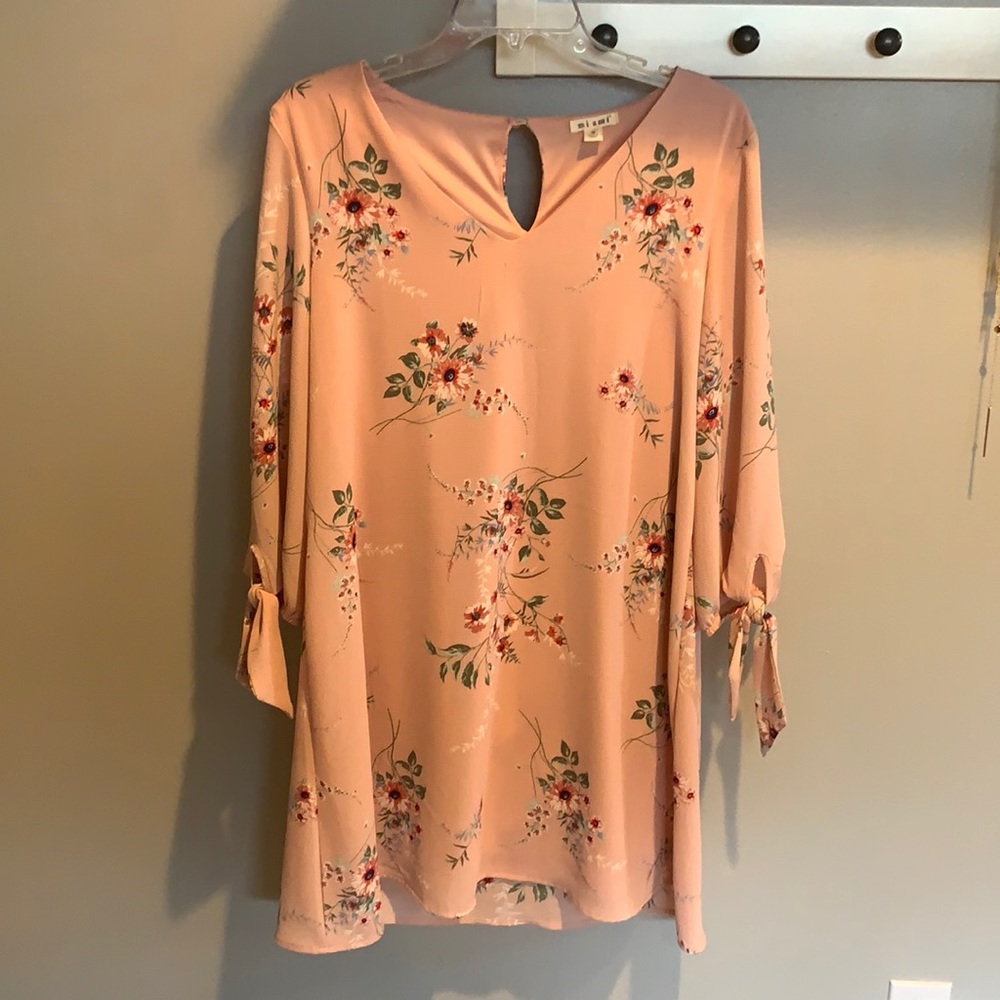 Pink dress with floral pattern